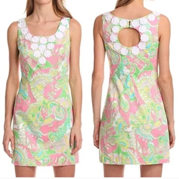 Lilly Pulitzer Nina Shift Dress Chin Chin Size 4 SIRENS - Picture 1 of 13